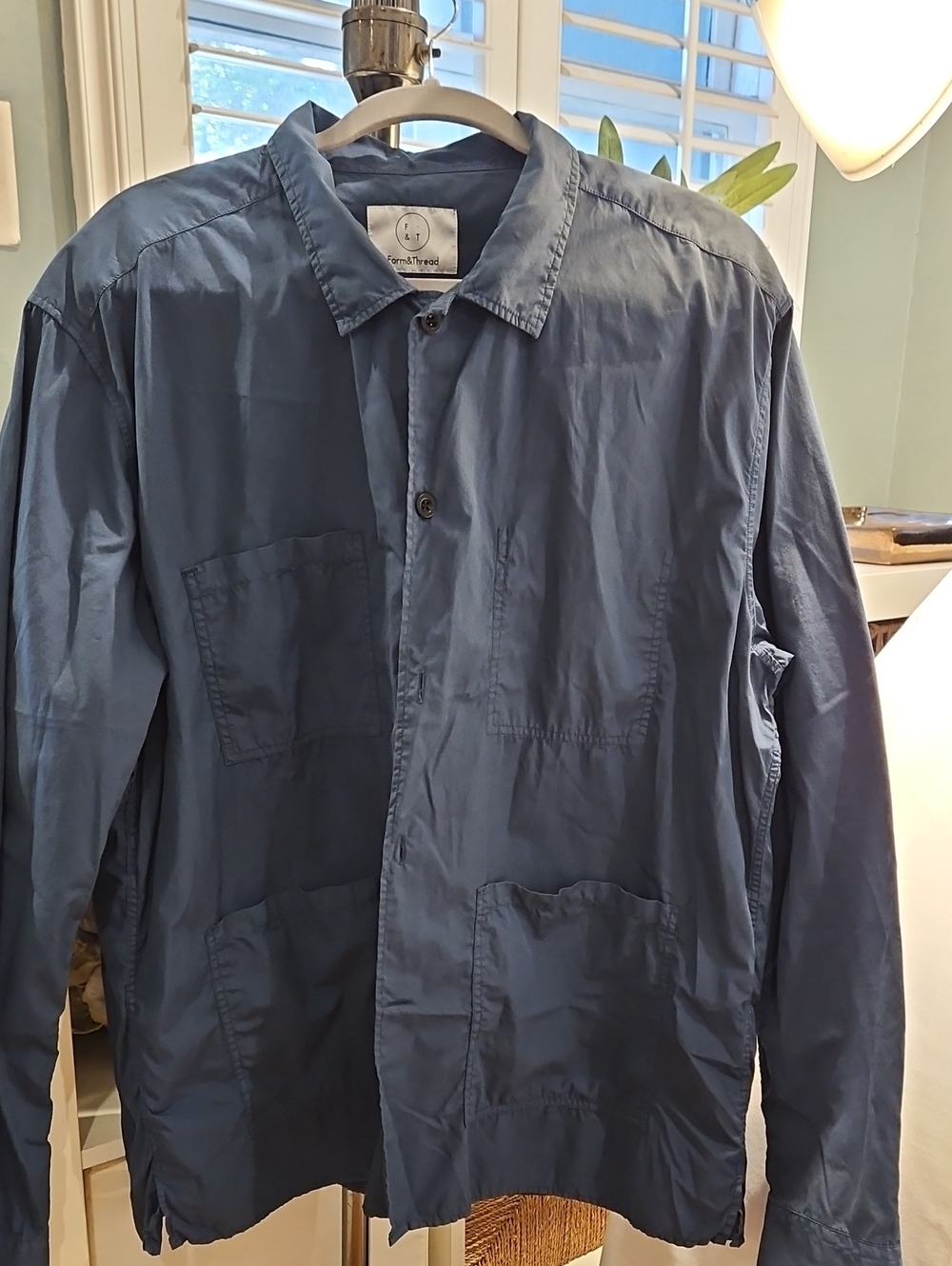 Casual Unisex Cotton Poplin Work Pocket Shirt Jacket0041